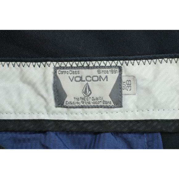 Volcom Short Mens 38 Navy Blue Cotton Blend Chino - Picture 3 of 6